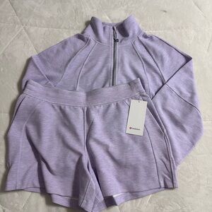 Lululemon Scuba Waffle set. HFLV Half-Zip Pullover Sweatshirt and shorts XL